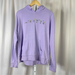 aLab Large Eat Dirt Skate Daisy Flower Graphic Hoodie Sweatshirt Lilac Street